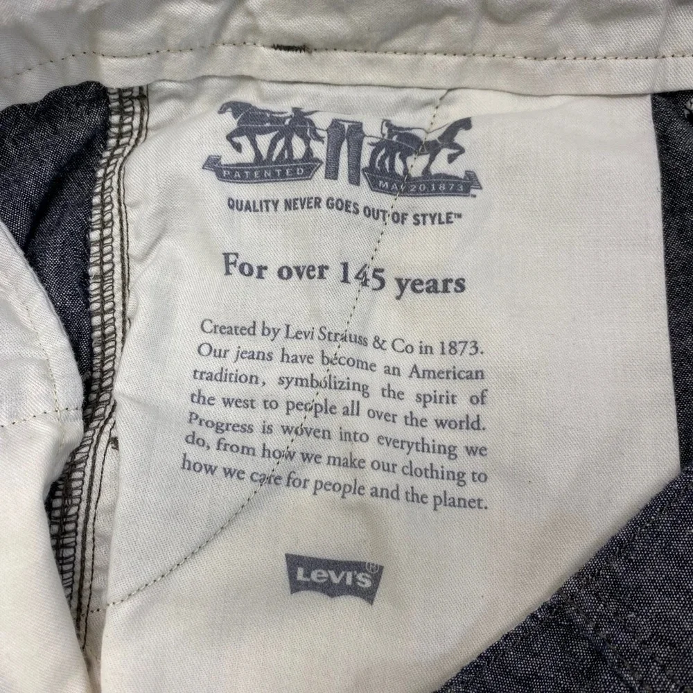 Levis Mens 40 Blue Heathered Grey Linen‎ Cotton Blend Flat Front Shorts Bermuda